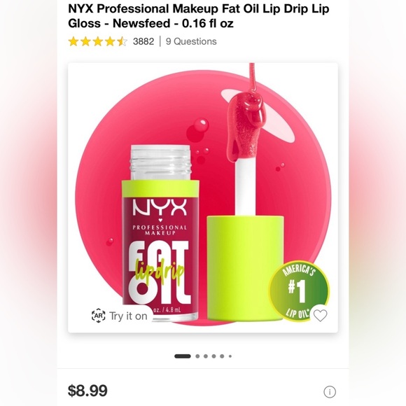 NYX fat oil lip - bundle of 3 - Newsfeed, Supermodel, my main - Picture 1 of 8